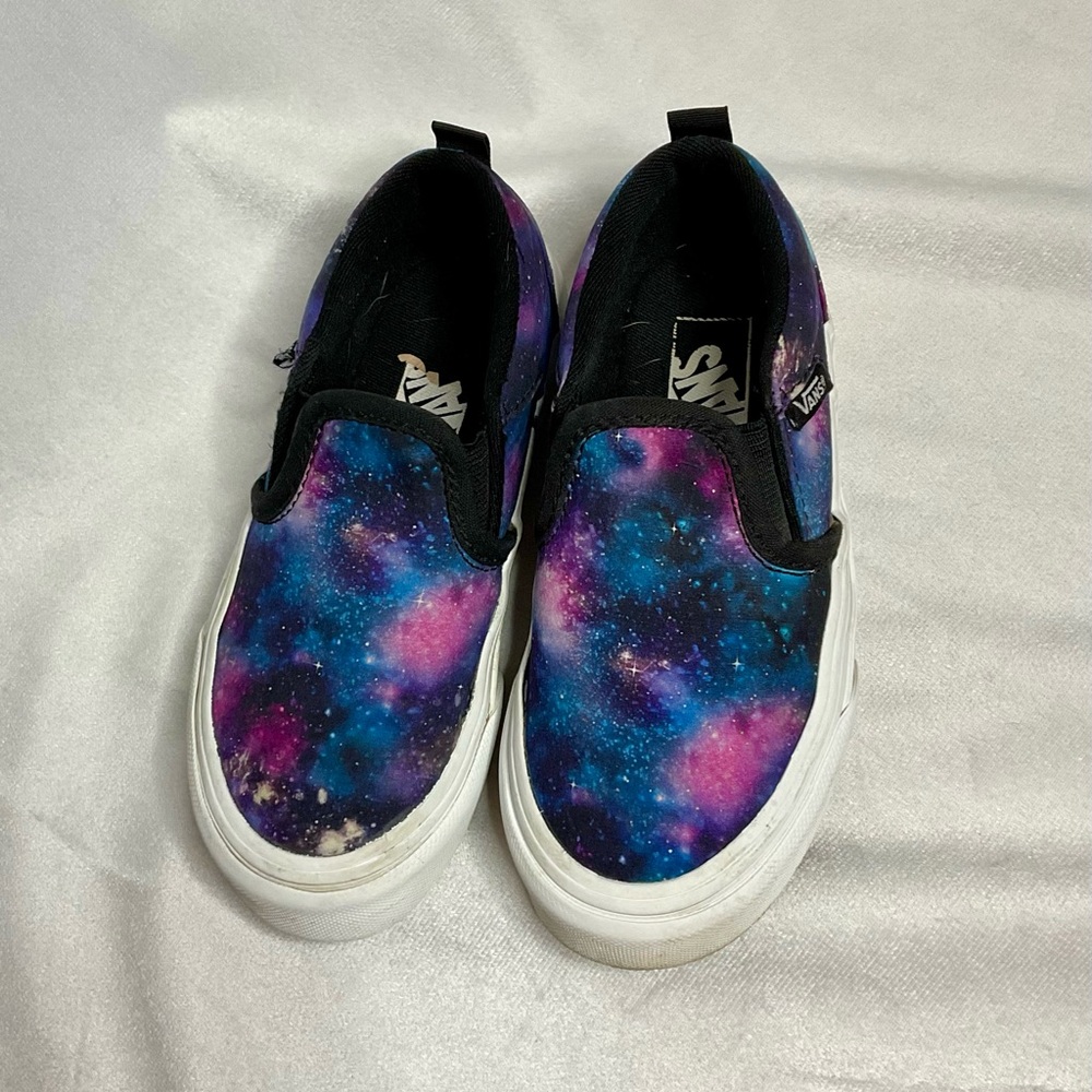 Vans Girl's Asher Galaxy Multicolor Canvas Slip On Skate Shoes Size 11 - Picture 3 of 9